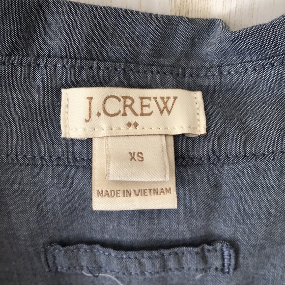 j. crew Chambray Blue Popover Roll Slvs Tunic Top - Picture 4 of 8